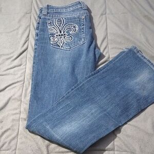 Miss Me Blue Boot Cut Jeans with Embellished Pocket